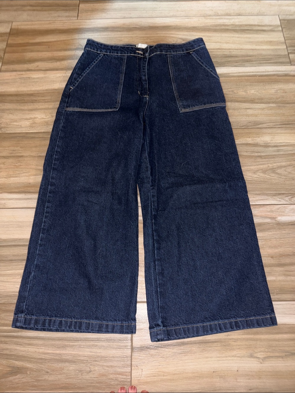 Industry Republic cropped Wide Leg Dark Blue jeans size 8